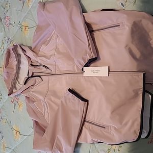 New Calvin Klein hooded waterproof mauve jacket